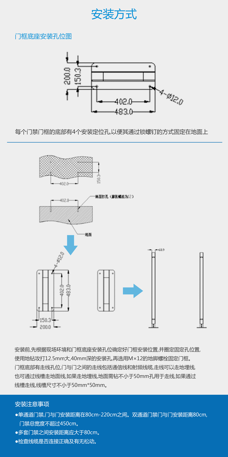 UHF超高頻RFID通道門禁系統 BRC-04A